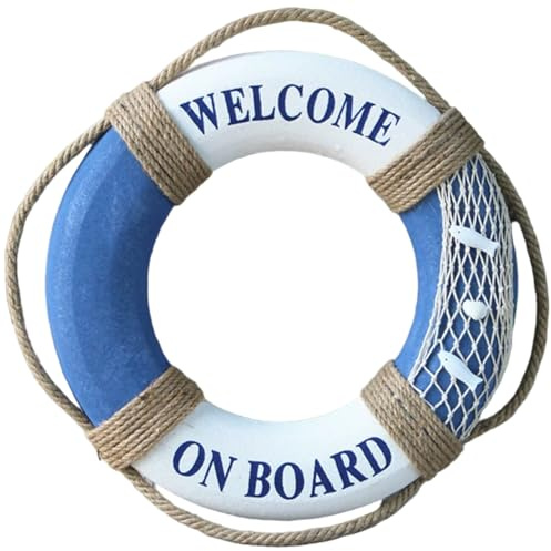 Anillo de natación|Anillo salvavidas, Natación de espuma colgante de estilo mediterráneo con cuerda perimetral Flotadores de piscina livianos portátiles de 16 pulgadas para piscina, río, playa