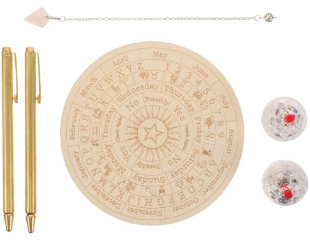 Kisangel 1 kit de Baguettes de sourcier en cuivre, Planche spirituelle et Pendule avec Tapis et bâtonnets de Sorcellerie pour la Chasse aux fantômes, la Divination par l'eau et la Prospection sur