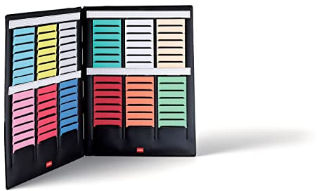 Nobo Mini T-Karten Planungsset, Haftnotizen Set mit 2 Klappen mit 3 Spalten, Größe 2 und 16 Steckplätze, 3084600