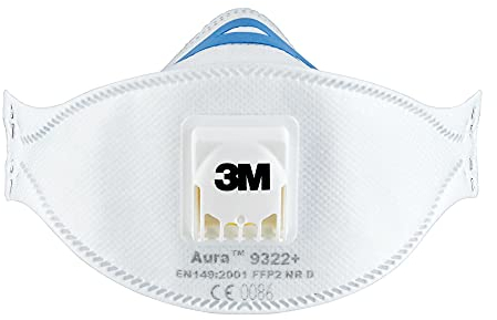 3M 9322+ Respiratore antiparticolato - bianco (2 pezzi)