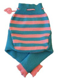 100% lana merino Baby Soaker Pañal Pañal Longies (L, Aqua Blue-Pink)