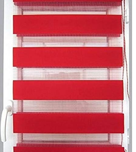 TOCADIS Store Enrouleur Jour/Nuit 4 Coloris 12 Tailles DIFFERENTES (45 X 90 CM, Rouge)