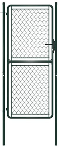 vidaXL Cancello per Giardino con Serratura e Chiavi Robusto Stabile Durevole Ingresso Porta Recinzione in Acciaio Zincato 100x175 cm Verde