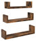 VASAGLE Mensole Da Parete A Forma Di U, Set Di 3, Stile Vintage, Scaffali Galleggianti Per Decorazioni Da Muro, In Soggiorno, Camera Da Letto, Ufficio, Marrone, 10 x 40 x 9 cm