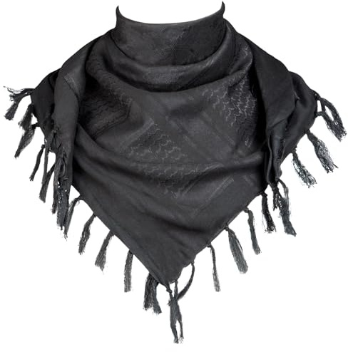 FREE SOLDIER Bufanda Militar Shemagh Tactical Desert Keffiyeh Bufanda de Cuello con Cabeza Bufanda árabe con Borla 43x43 Pulgadas,Camuflaje Negro