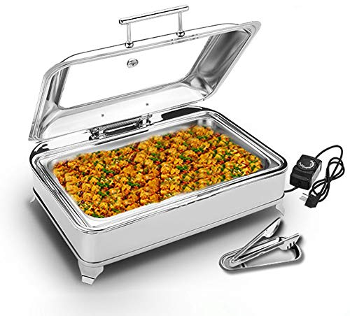 Aprilhp Chafing Dish, Servidor de Buffet, 9L Calentador de Alimentos de Acero Inoxidable, Calienta Platos Electrico Calentador Buffet - Mantenga la Comida Calientegn1/1