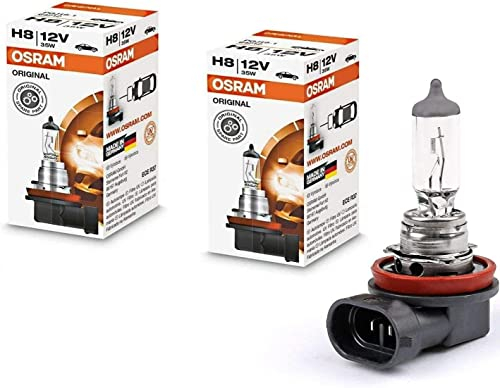 2x Osra.m H8 35W 12V 64212 Original Standard Weiß Ersatz Halogen Birne für Scheinwerfer, Fernlicht, Nebelleuchte vorne - E-geprüft