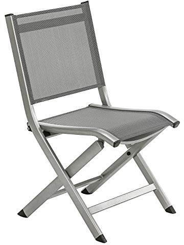 Dehner Klappstuhl Chicago, ca. 88 x 57.5 x 48.5 cm, Aluminium/Kunststoff, grau