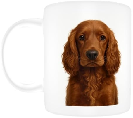 WOA Words of art Brown Cocker Spaniel Mug – 340ml 11oz Ceramic Dog Lover Gift – Cute Spaniel Coffee & Tea Cup for Pet Owners & Animal Fans