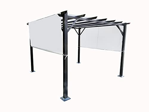 Gazebo Pergola Cubo 3x3 struttura in alluminio colore antracite e copertura bianca