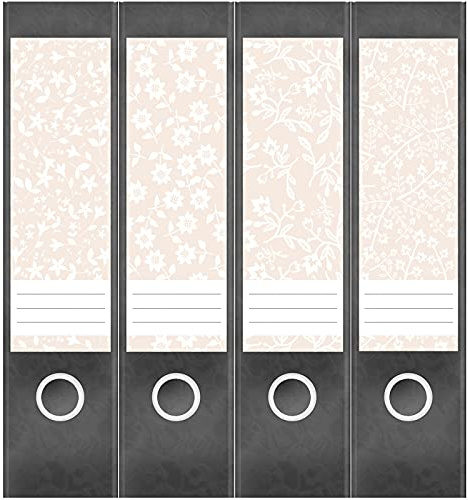 Etiketten für Ordner | Deko 6 Muster Mix | 4 breite Aufkleber für Ordnerrücken | Selbstklebende Design Ordneretiketten Rückenschilder