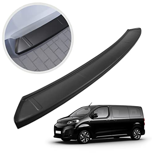 CHROMEMASTER | Protection de Pare-Chocs arrière | Compatible avec Citroen Jumpy XL de 2016+ | Plastique ABS, Noir Mat | Protection de seuil de Coffre pour protéger Votre Voiture des Rayures