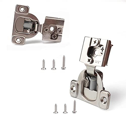 Cfty Scharniere Universal Metall 1/2 Zoll Overlay Kompakte Schranktürscharniere mit Schrauben für Wohnmobil-Anhänger-Möbelbeschläge （2 Stück）