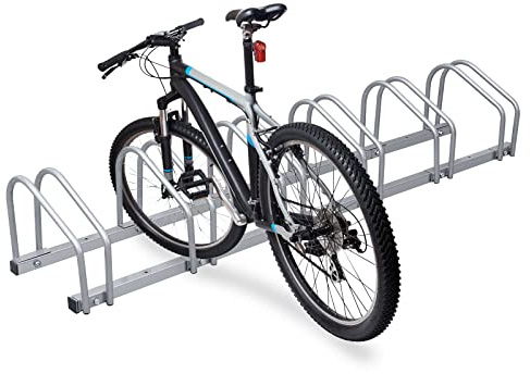 Gimisgu Fahrradständer für 6 Fahrräder 35-55 mm Reifenbreite, Wandparker als Einzelständer, zur Wandmontage, Fahrradständer Mountainbike, HBT 26x160x32cm, Silber