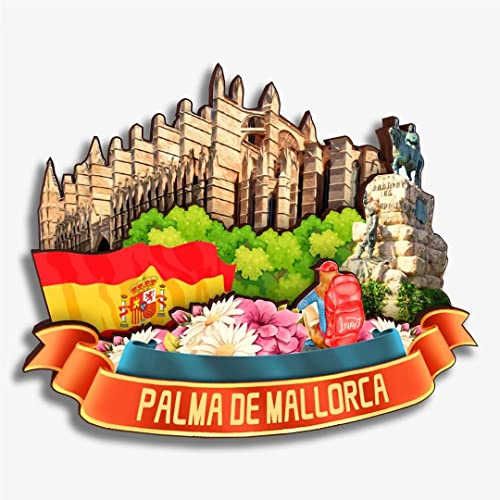 Palma de Mallorca Spanien Kühlschrankmagnet Holzkollektion 3D Holz handgefertigt Reise Stadt Souvenirs Kühlschrankmagnet Heimdekoration Geschenk -626