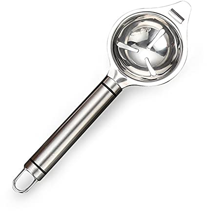 Premium Stainless Steel Egg Separator with Long Handle - Quick Yolk/White Separation for Baking & Cooking‌