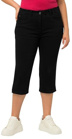 Ulla Popken Jeans Capri Basic Pantaloni Eleganti da Uomo, Nero, 36W / 32L Donna
