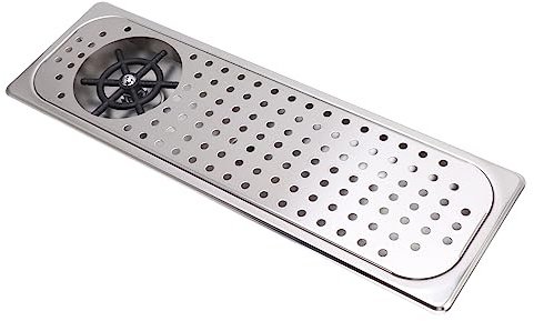 Enjuagadora de Jarras, Enjuagavasos de Acero Inoxidable 304 para fregaderos de Cocina, con rociador, desagüe y Bandeja de Goteo, lavavasos de Alta presión para cafeterías (Acero Inoxidable Color B)