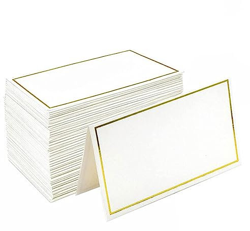 Fayemint 50 Piezas Tarjetas de Mesa para Bodas, Tarjetas de Lugar, Tarjetas de Mesa Blanco, Cuadrado, para Bodas, Cumpleaños, Comuniones, Bautizos y otras Decoraciones de Mesa para Fiestas
