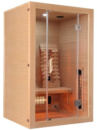 Bagno Italia Sauna infrarouge 120 x 105 cm avec radiateurs plein spectre, Bluetooth et chromothérapie