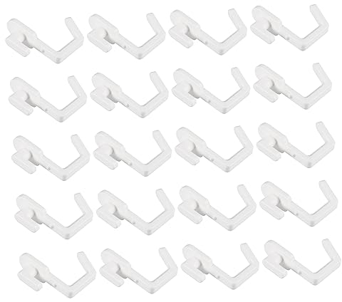 FELTECHELECTR 20 Stück J-förmige Kunststoffhaken Für Stecktafeln Pegboard Displayhaken Mit Stabilem Design Für Küche Büro Und Werkstatt Einfach Zu Befestigen