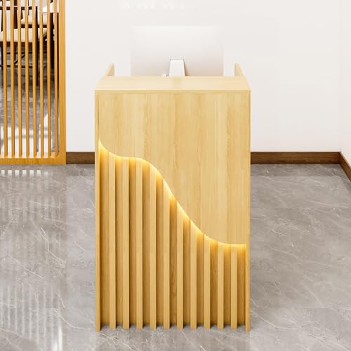 HPIRFYE Empfangstheke, Modern und schlicht Empfangstresen,Bürotheke,Mit abschließbarer Schublade，Geeignet für Supermarkt, Convenience Store, Büro, Hotel(Color:Giallo,Size:60 * 40 * 96cm)