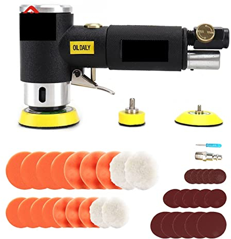 Pulidora de búfer de velocidad variable Máquina pulidora neumática de 2 pulgadas y 3 pulgadas, Mini lijadora de aire Orbital, herramientas de aire, pulidora Orbital de doble acción for coche para lija
