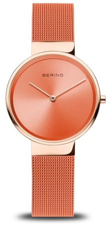 Bering Damen Quarz Uhr | Armbanduhr 31 mm Edelstahlgehäuse und Zifferblatt | Milanaisearmband | Saphierglas | 5 ATM | 14531
