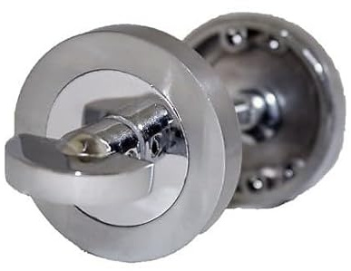 Epsom Door Handle Premium Chrome | Satin Nickel Privacy Thumb Turn Lock Satin Chrome Finish Easy-Fit Bathroom Door Lock Set Interior | Toilet Door Hardware