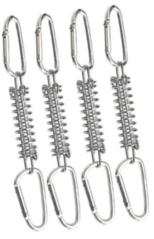 EKalgretrA Spannfeder Sprungfedern 4 stück Tragbare Edelstahl Zelt Spannung Frühling Schnalle Baldachin Markise Seil Spanner Outdoor Ausrüstung Silber