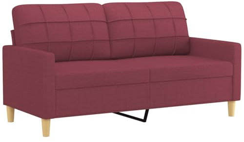 Gecheer 2-Sitzer Sofa Loungesofa Polstersofa Schlafsofa Bettsofa Gästesofa Modern Couch 2er Sitzsofa Polstermöbel für Wohnzimmer/Schlafzimmer/Gästezimmer, Weinrot 140 cm Stoff