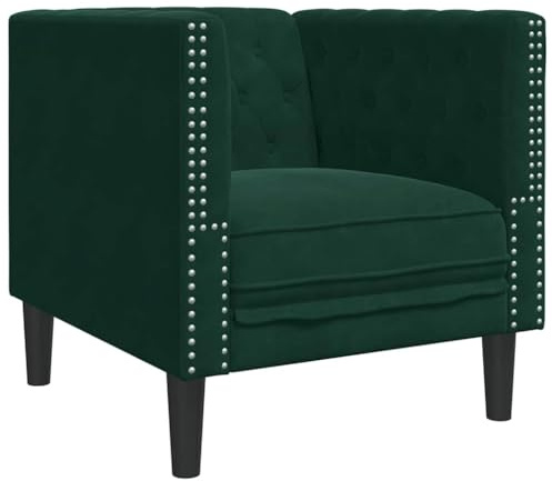 vidaXL Chesterfield-Sessel Dunkelgrün Samt