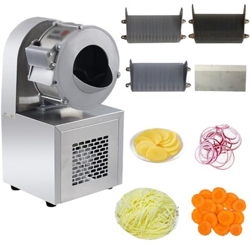 Cortadora De Verduras Automática Comercial, Rallador Eléctrico, Viene con 4 Cuchillas, Espesor Ajustable De 2-5 Mm, Corta 20 Kg En Una Hora, Procesador De Alimentos De Cocina, Zanahoria, Jengibre
