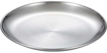Hhmmei2024-23 Servizio Piatti Vassoio portaoggetti impilabile for stoviglie in acciaio inox Piatto piano rotondo in metallo for cucina Hotel Ristorante Dessert Campeggio ，Servizio da tavola(14cm)