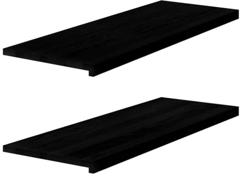 qohoio Davanzali 2 pz Marrone Scuro 110x40x2 cm Legno Massello Rovere,Davanzali per Finestre,per Interni,Davanzale Interno,Soggiorno,Decorazione-4009201