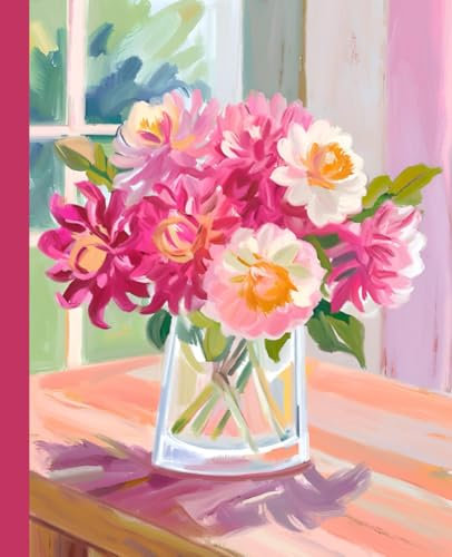 Dahlia Flower Journal: Pink and Purple Floral Bouquet Notebook for Journaling, Writing, or Note Taking. 7.5 x 9.25 Inch Wide Ruled Notepad. 110 Pages of Lined Paper.
