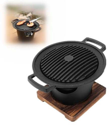 Generico Barbecue Portatile Senza Fumo Griglia a Carbone da Tavolo Griglia in Lega di Alluminio Griglia Rotonda Griglia da Tavolo Senza Fumo Mini griglia Portatile Adatto per Barbecue da Campeggio