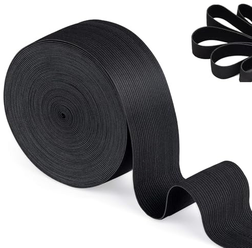 Nastro Elastico, 10 Metri Elastico per Cucire, Elastico Fettuccia Cucito Nastro 40 mm per Elastici Pantaloni, Artigianato Fai-da-Te per la Casa, Nero