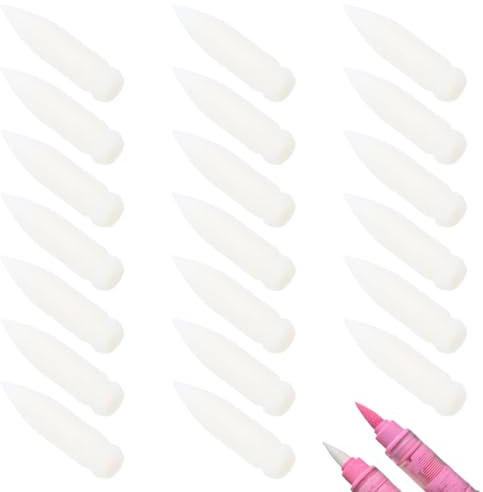 YAYNO 20 Stück Ersatzstifte mit weicher Spitze für Acrylfarbmarker feine Spitze aus Nylon nachfüllbare Pinselstifte zum Zeichnen Ersatzstiftspitze