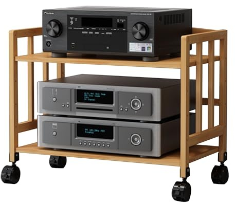 WXZXWXZX Mobile Giradischi Mobile Stereo HiFi Rack Audio 2/3/4/5 Livelli con Ruote Universali Aperto Multifunzione for Giochi Soggiorno Ufficio Di Hotel(2layers-55 * 38 * 53cm)