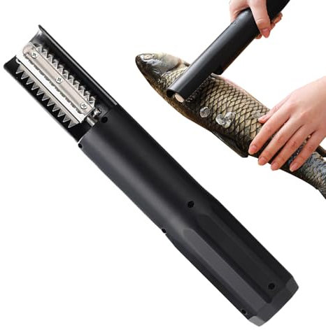 Herramienta para Escamar Pescado - Desescamador Eléctrico Recargable para Eliminar Escamas,Equipo De Limpieza De Acero Inoxidable Con Funda Protectora Para Hombres Mujeres Y Principiantes