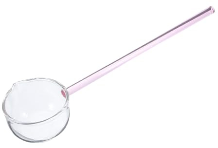 Alipis Louche Verre à Long Manche avec Bec Verseur Cuillère à Dessert pour Sauces Ustensile de Cuisine Polyvalent pour et Cocktails Couleur Rose
