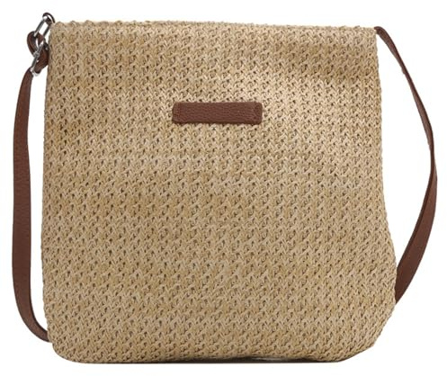 MLPKOI Borsa da Spiaggia di Paglia Intrecciata, Bohémien Estivo Borse a Tracolla Intrecciate Paglia Borse Borsetta Donna di Vacanza Casual per Donne Vacanze al Mare, Viaggi