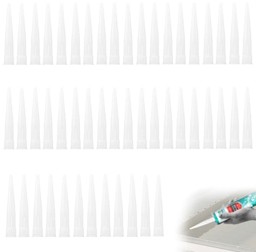 Eine Packung Mit 50 StüCk Kartuschenspitzen,SilikondüSen,Silikonspritze Silikonspitzen,TüLlen FüR Silikonkartuschen,SilikondüSe FüR Klebedichtmasse Und Kartuschenpistole,Silikon Zum Abdichten