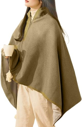 Whrcy Chal Calefactado - Chal Eléctrico Invernal Manta Térmica | Niveles de Temperatura Manta de sofá Lavable para Uso en Clima frío Dormir Trabajar Viajar Acampar Viaje por Carretera