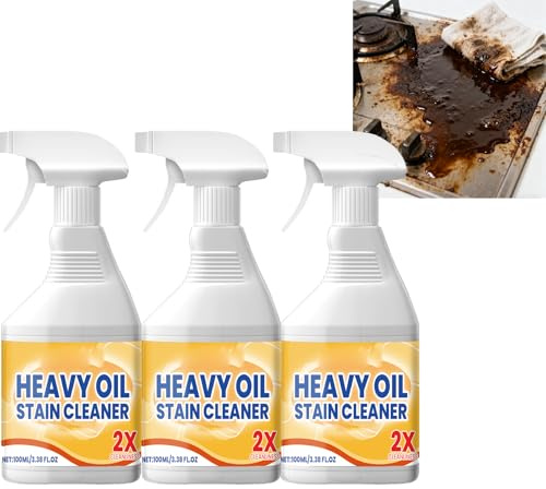 Heavy Duty Kitchen Degreaser Spray Potente Limpiador Multiusos para Horno y Barbacoa Manchas de Aceite Reforzadas, Grasa y Suciedad, Desengrasante para Superficies Resistentes, Manchas Duraderas (3