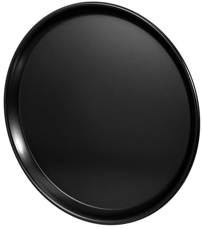 SOIMISS Plat à Pizza Rond Noir en Alliage D'aluminium, Antiadhésif | Plat A Tarte, Plaque à Pizza pour Four, Plat Croustillant pour Four