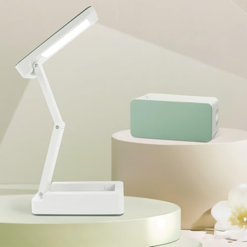 HOTUT LED Tischlampe Kabellos, 1200mAh Akku LED Tischlampe Faltbar & Tragbar Schreibtischlampe Kabellos, 3 Lichtmodi 3 Helligkeit, Schreibtischlampe, Leselampe Desk Lamp Tischleuchte