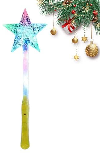 Arrovarp Leuchtender Blinkender, 38,5 x 11,5 cm, leuchtender LED-Sternstab, leuchtet Mehrfarbig, Beleuchtung, Partystab, Urlaubsstab für, Mädchen, Kinder, Teenager, Erwachsene