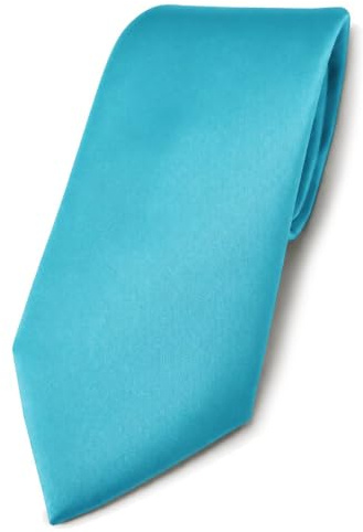 TigerTie Herren Satin-Krawatte einfarbig, 150x8 cm, für Business, Hochzeit und Feier